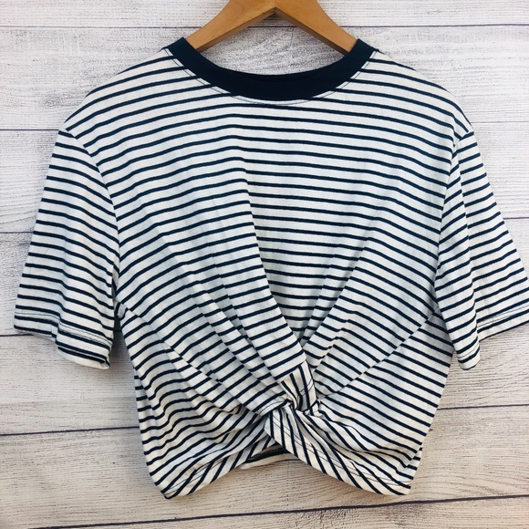 Topshop Tops - Topshop Striped T-shirt Crop Top Medium 8 NWT